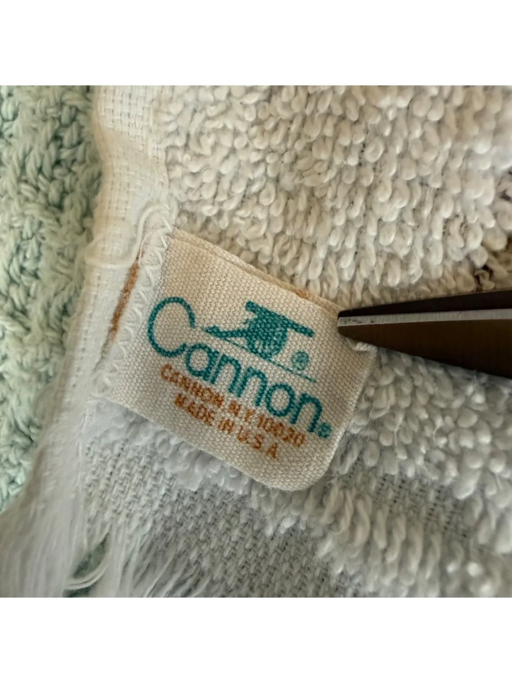Vintage Cannon Kitchen Hand Towel Fringe Mushroom Fruit Brown Orange Gold 70s